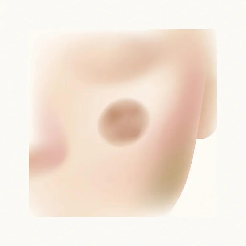 老人性色素斑のイメージ。境界のくっきりした茶褐色の斑が1つ